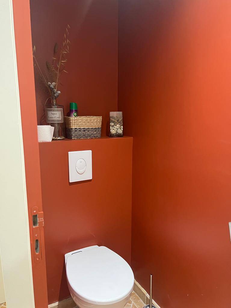 Rénovation des peintures de toilettes à La Garde dans le 83 avec la peinture FARROW & BALL Bamboozle